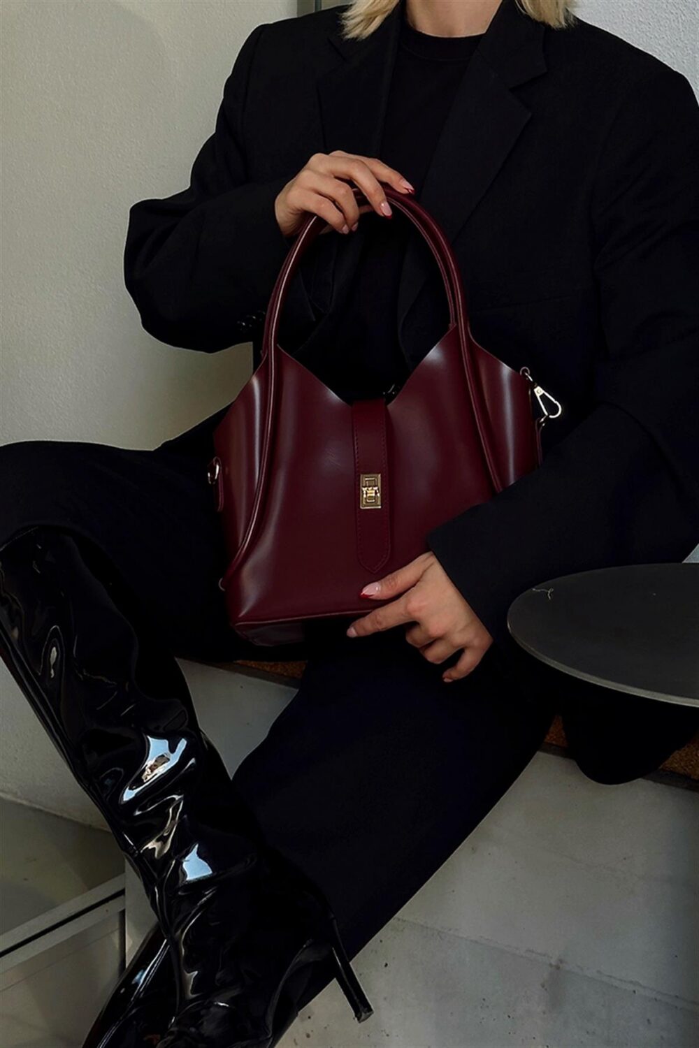 Cindy Bordeaux + Purse