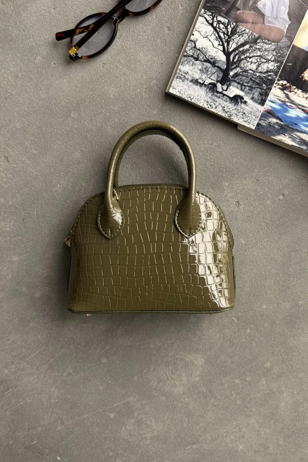 Darla Patterned Olive Green