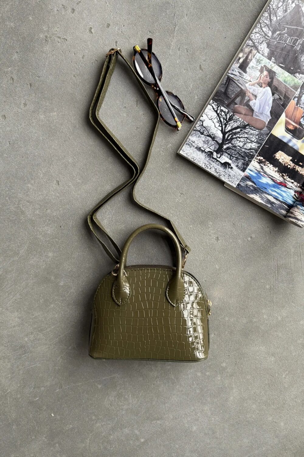 Darla Patterned Olive Green