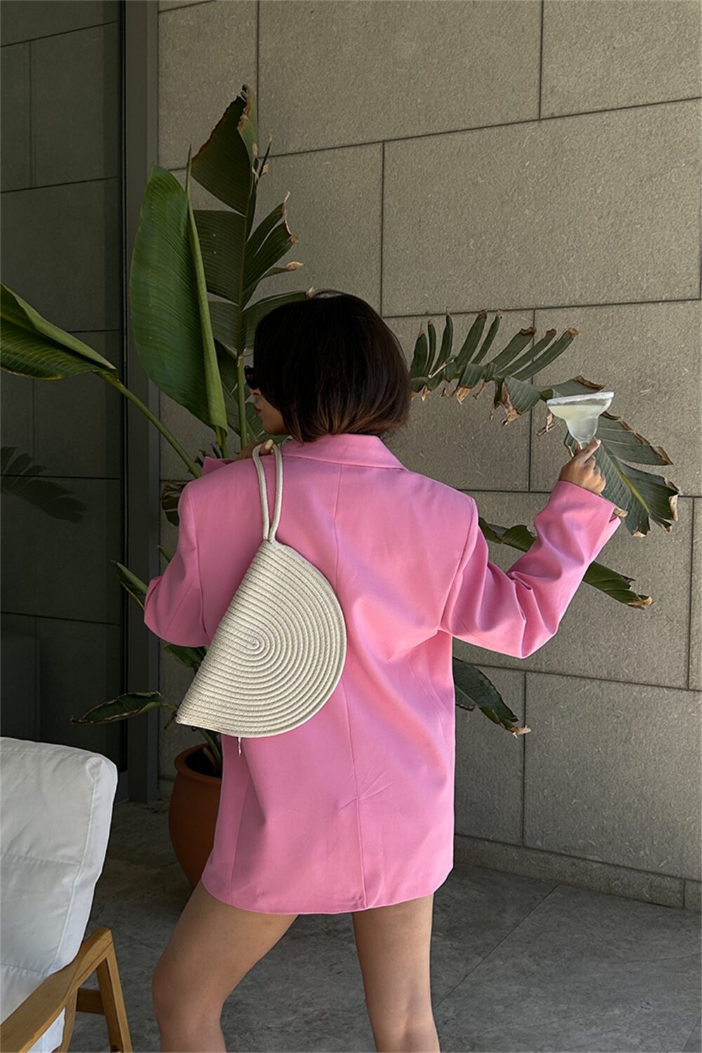 Breeze Cream Straw Handmade Clutch
