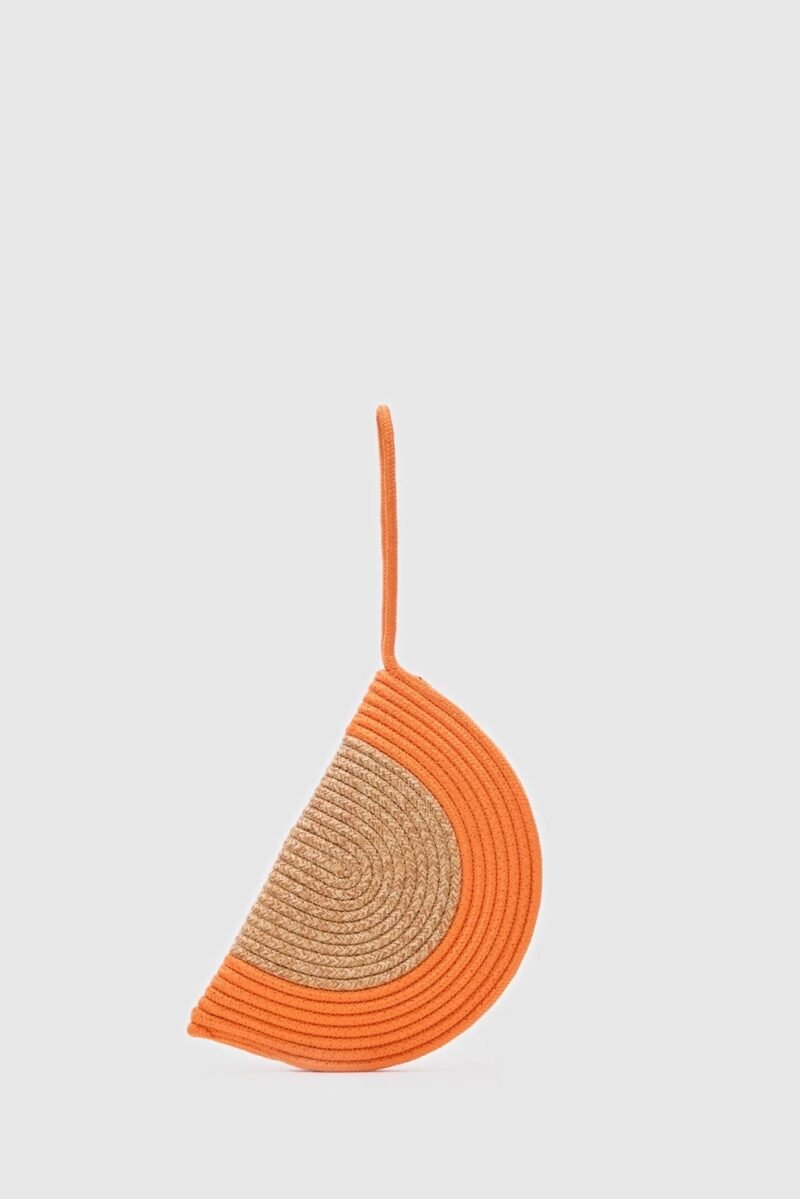 Breeze Orange Straw Handmade Clutch - Image 4