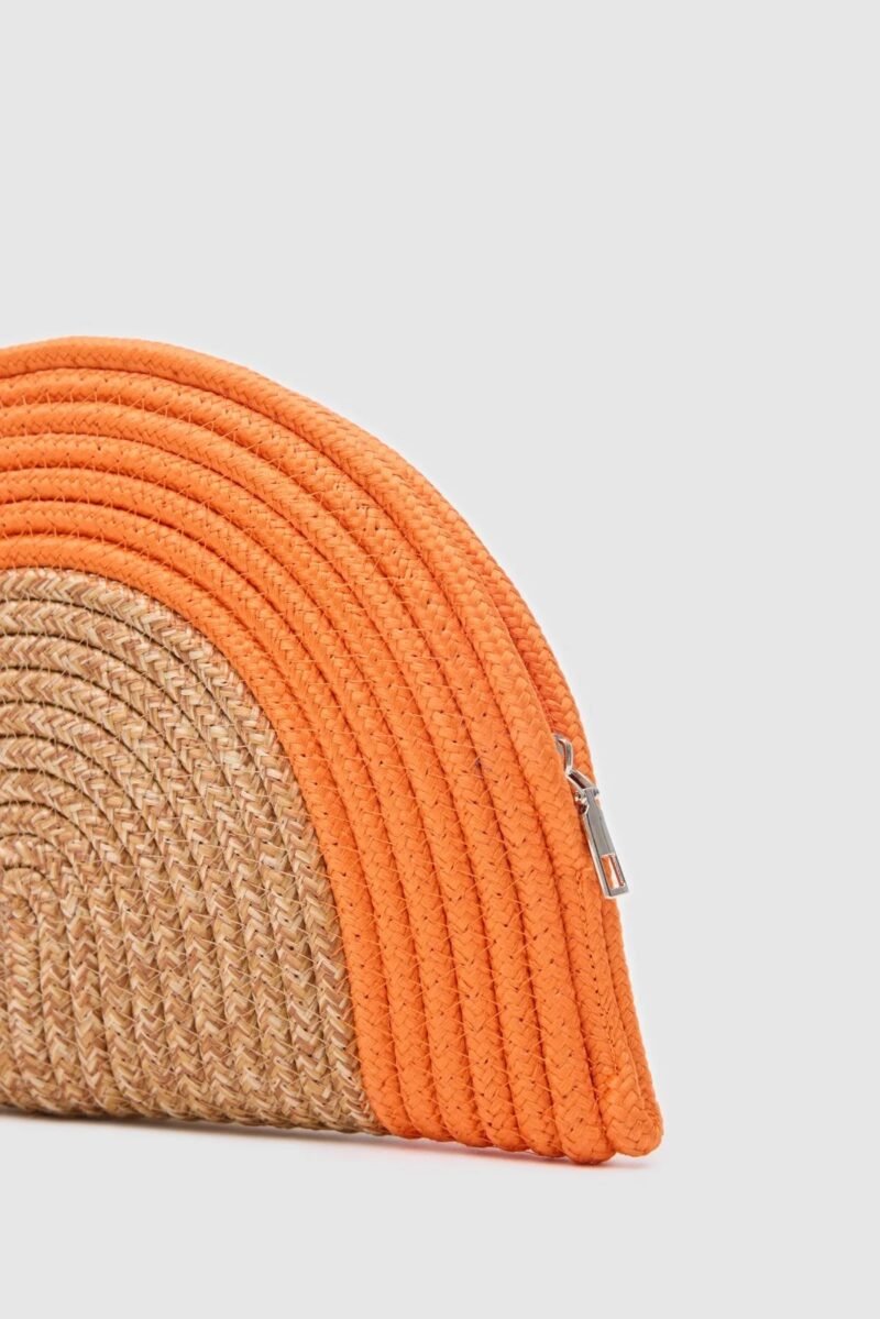 Breeze Orange Straw Handmade Clutch - Image 9