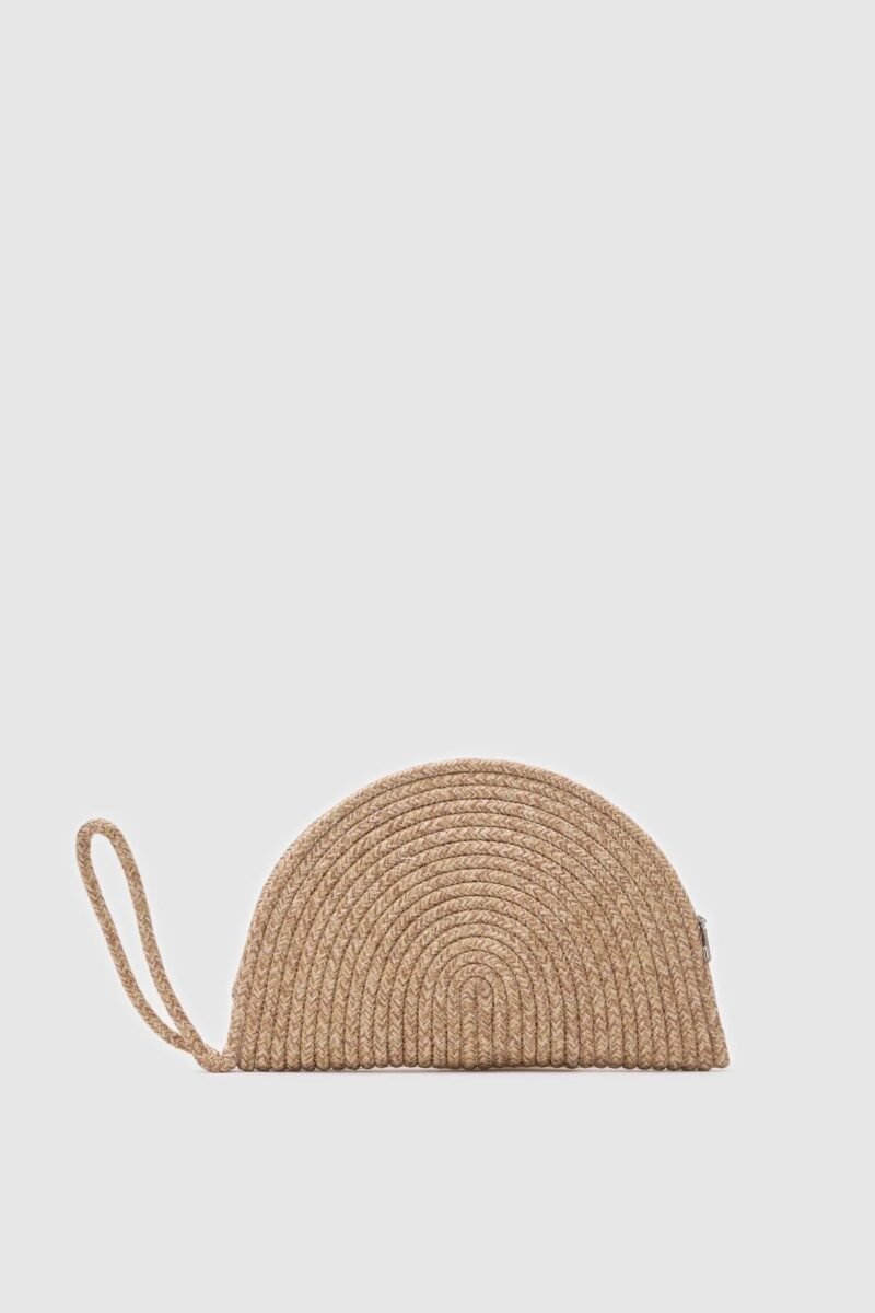 Breeze Nude Straw Handmade Clutch - Image 2