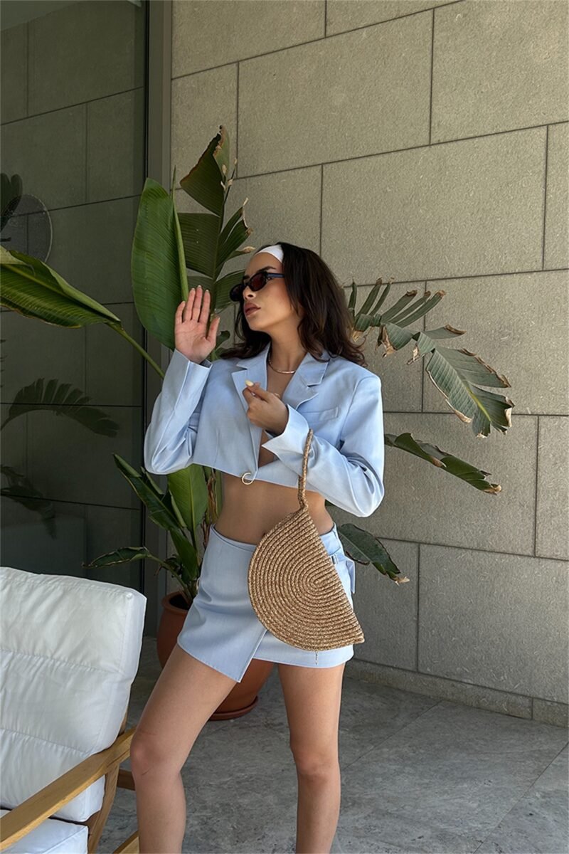 Breeze Nude Straw Handmade Clutch - Image 4