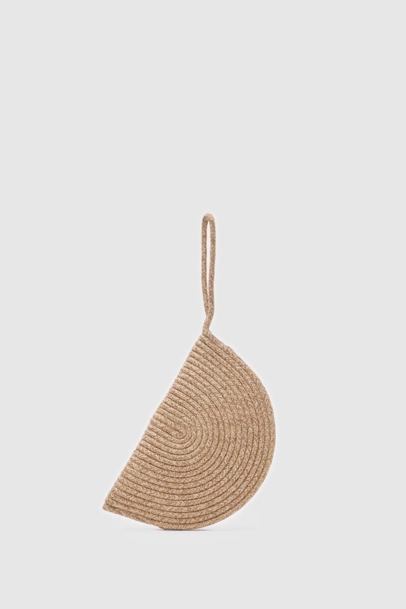 Breeze Nude Straw Handmade Clutch - Image 7