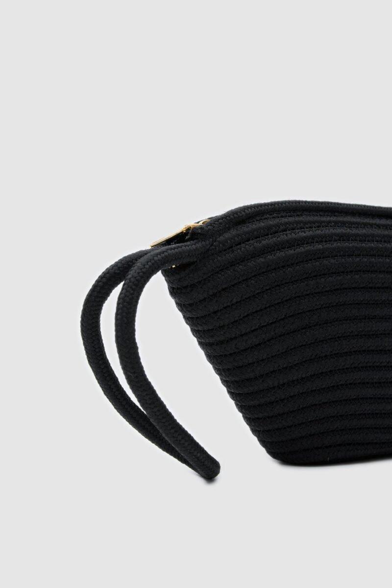 Rome Black Straw Handmade Clutch - Image 3