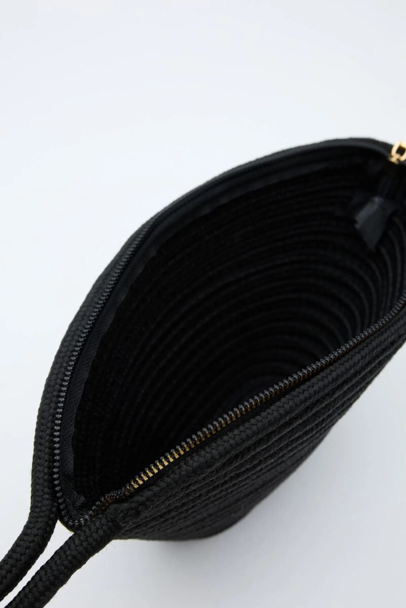 Rome Black Straw Handmade Clutch - Image 4