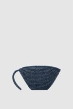 Rome Navy Straw Handmade Clutch