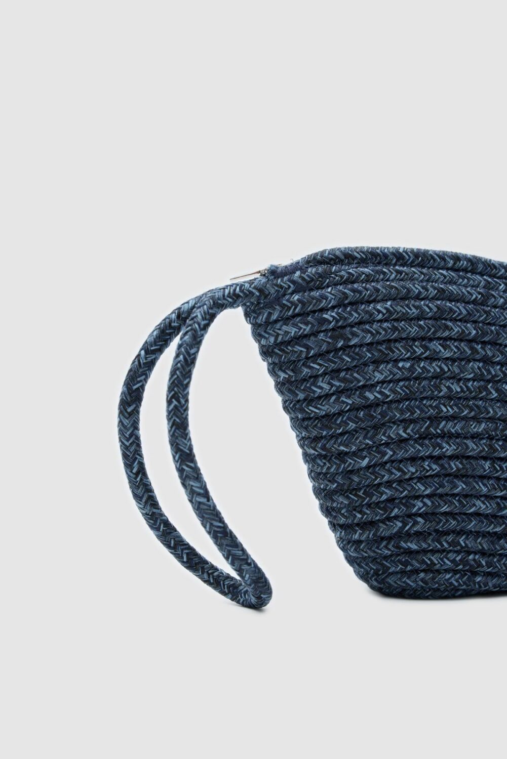 Rome Navy Straw Handmade Clutch