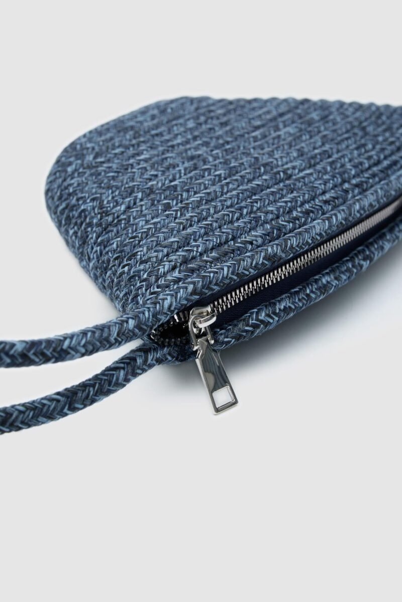 Rome Navy Straw Handmade Clutch - Image 3