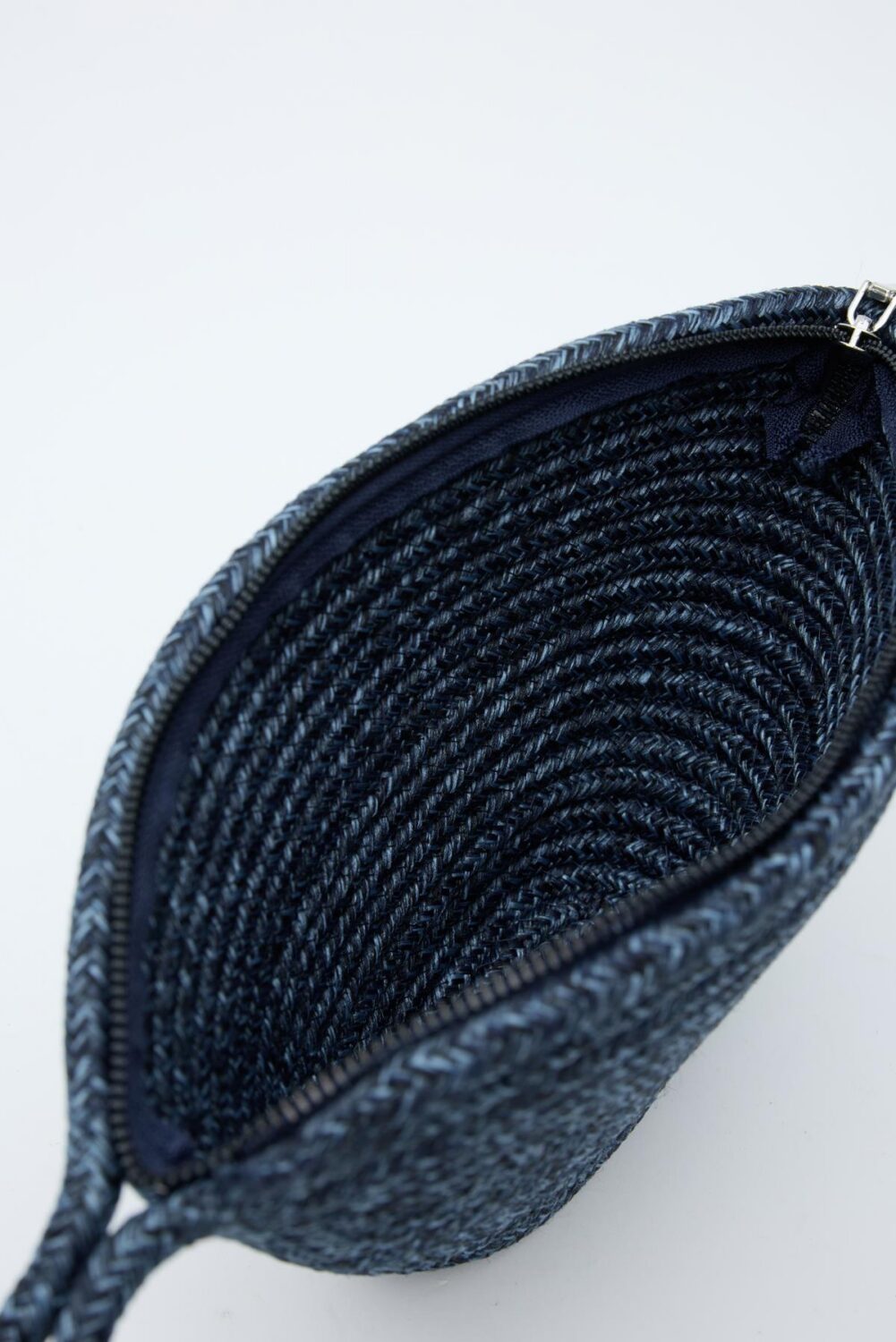 Rome Navy Straw Handmade Clutch