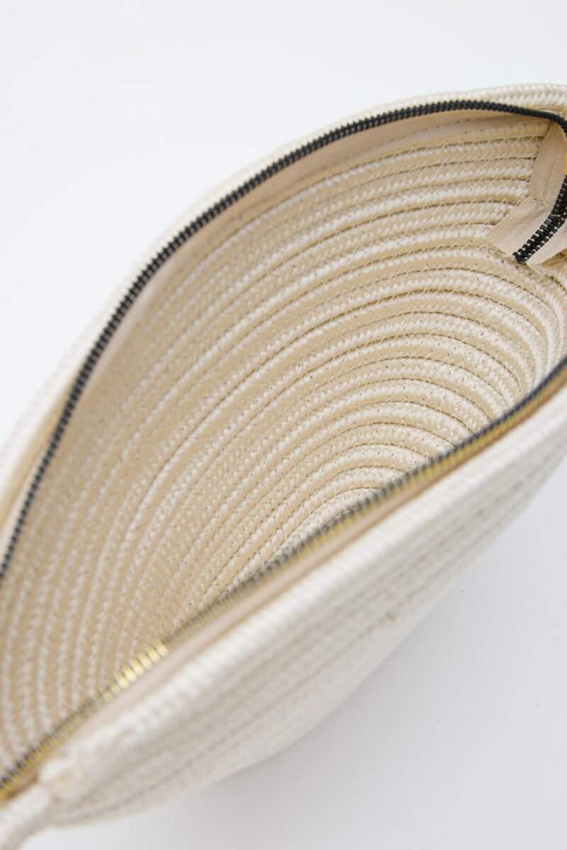 Rome Cream Straw Handmade Clutch - Image 4