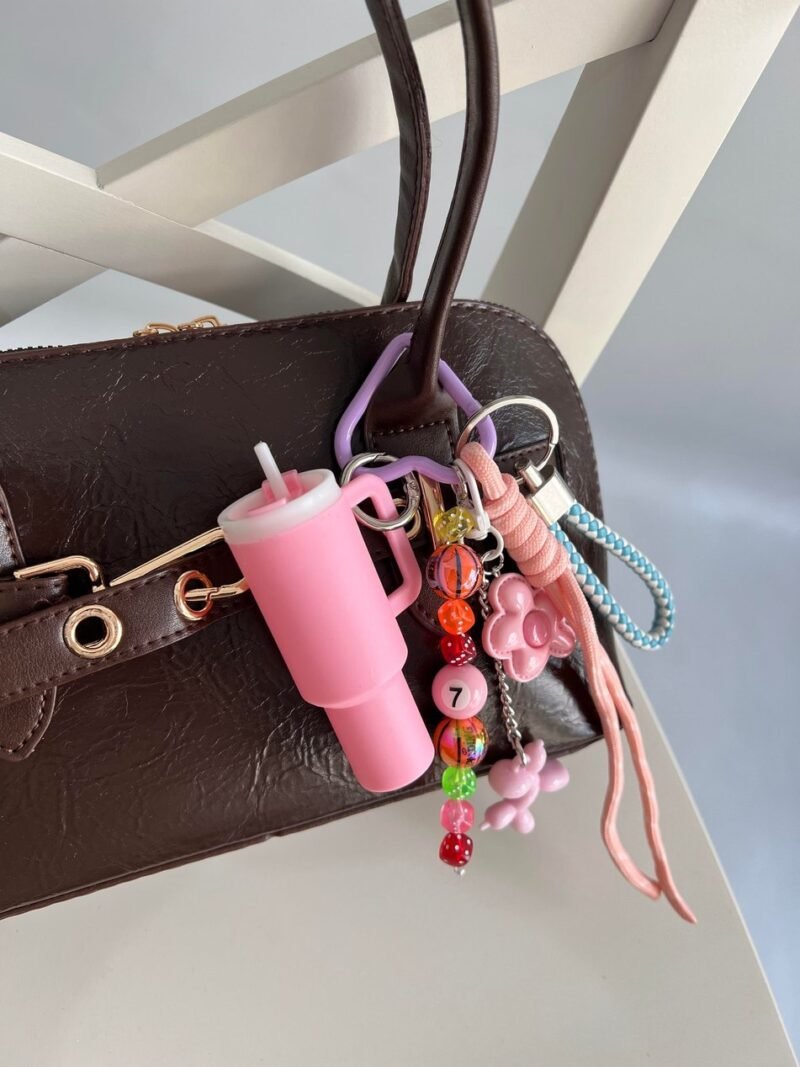 Mini Sip Pink Bag Charm