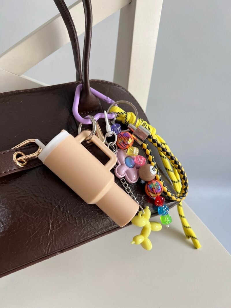 Mini Sip Beige Bag Charm - Image 2