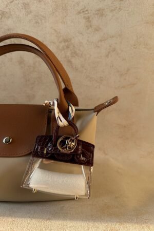 Mini Bordeaux Transparent Birkin charm