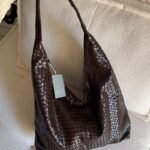 Zoe XL Woven Pattern Leather Brown
