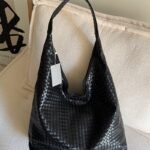 Zoe XL Woven Pattern Leather Black