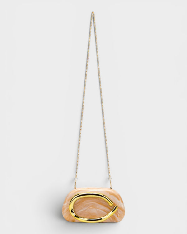 Nelly Marble Gold Clutch