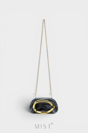 Nelly Marble Black  Clutch