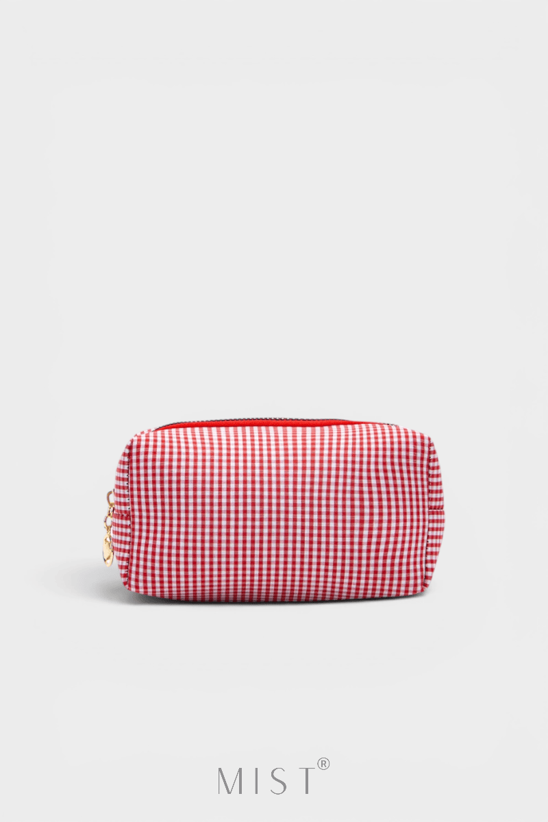 Red Gingham Makeup Pouch