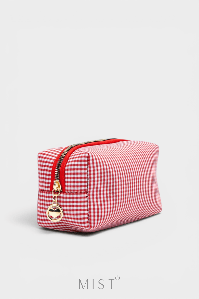 Red Gingham Makeup Pouch