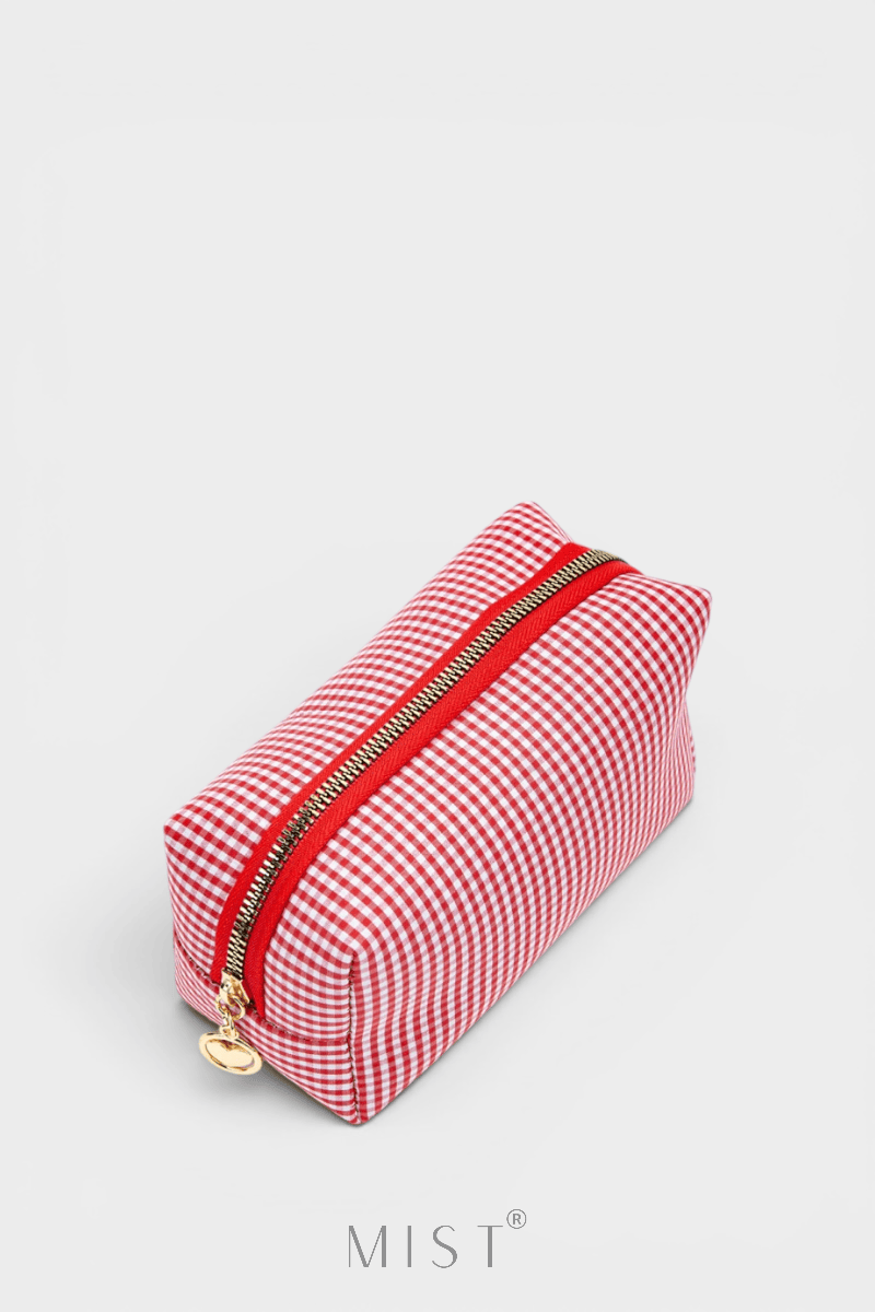Red Gingham Makeup Pouch