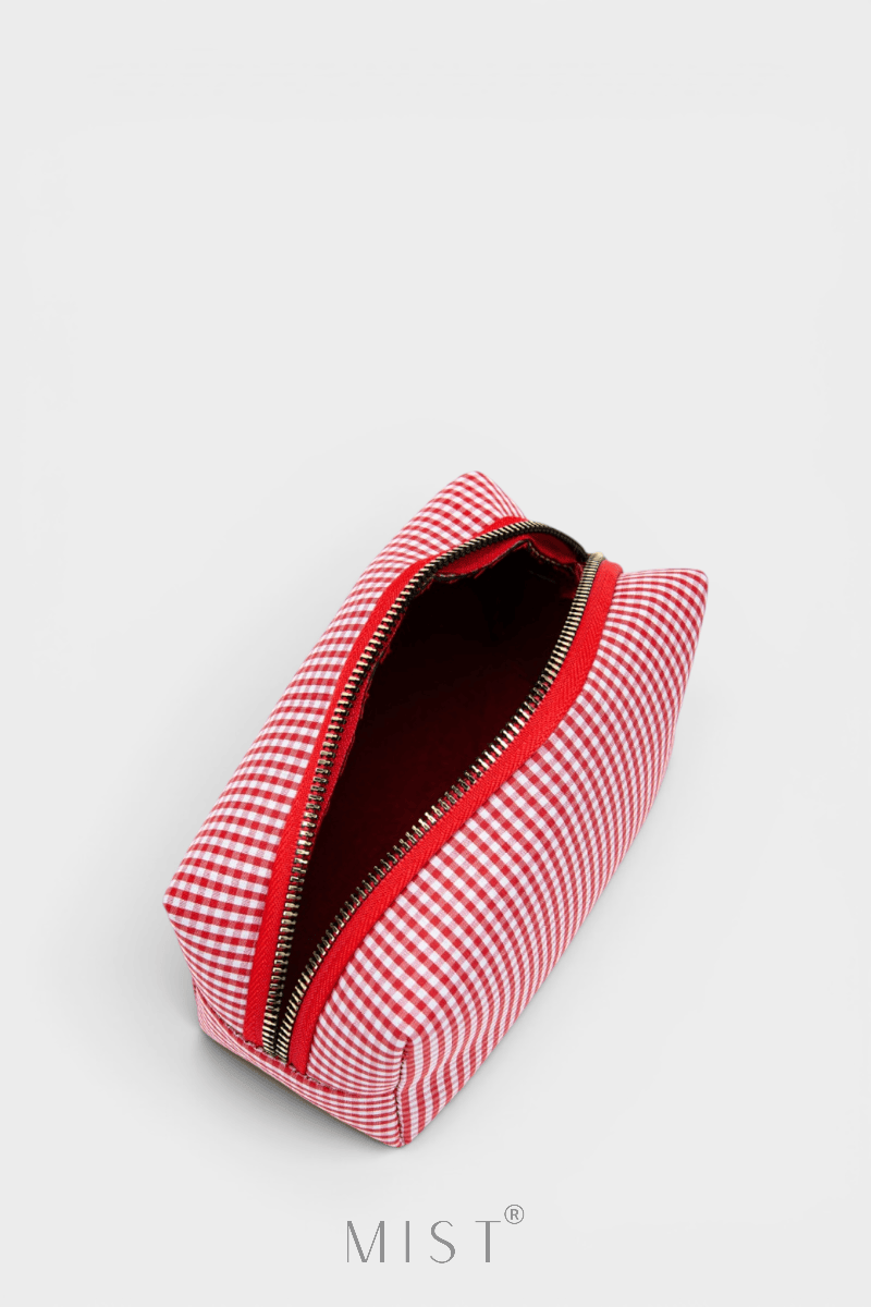 Red Gingham Makeup Pouch