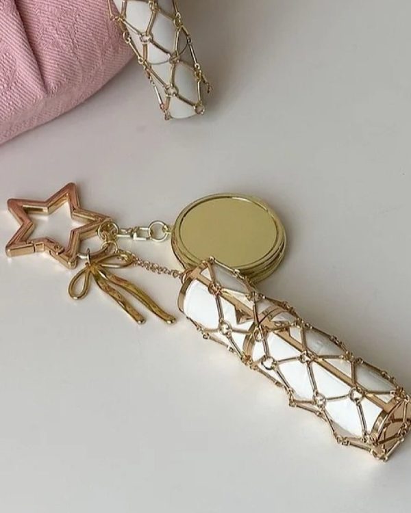 Gold Star Lipstick Keychain