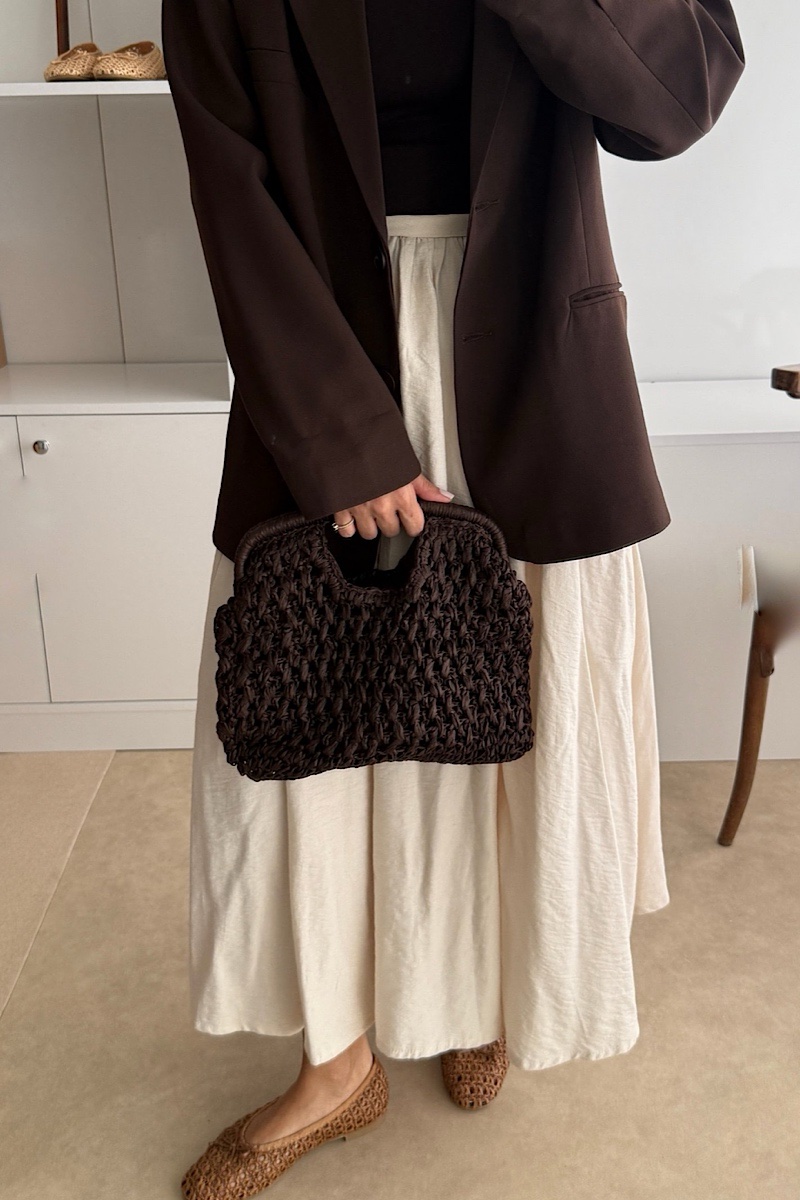 Shore Straw Handmade Clutch Brown