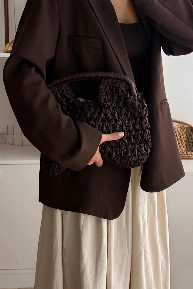 Shore Straw Handmade Clutch Brown