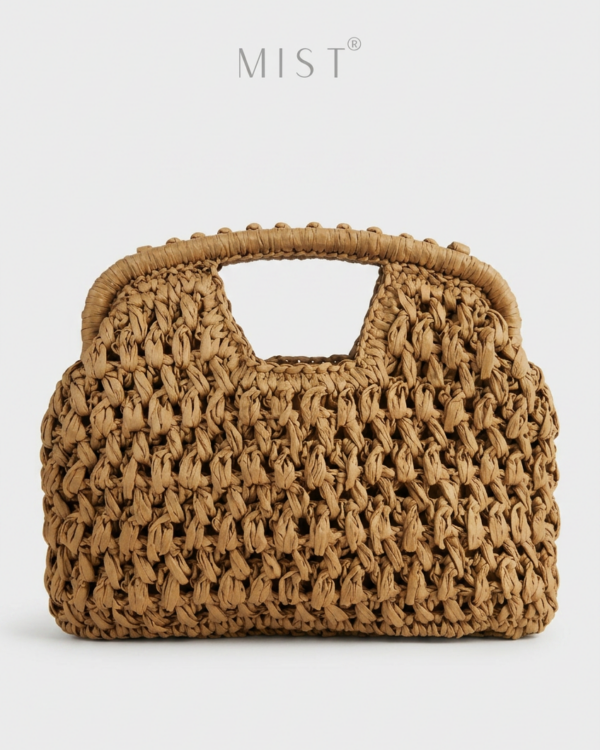 Shore Handmade Straw Clutch Nude