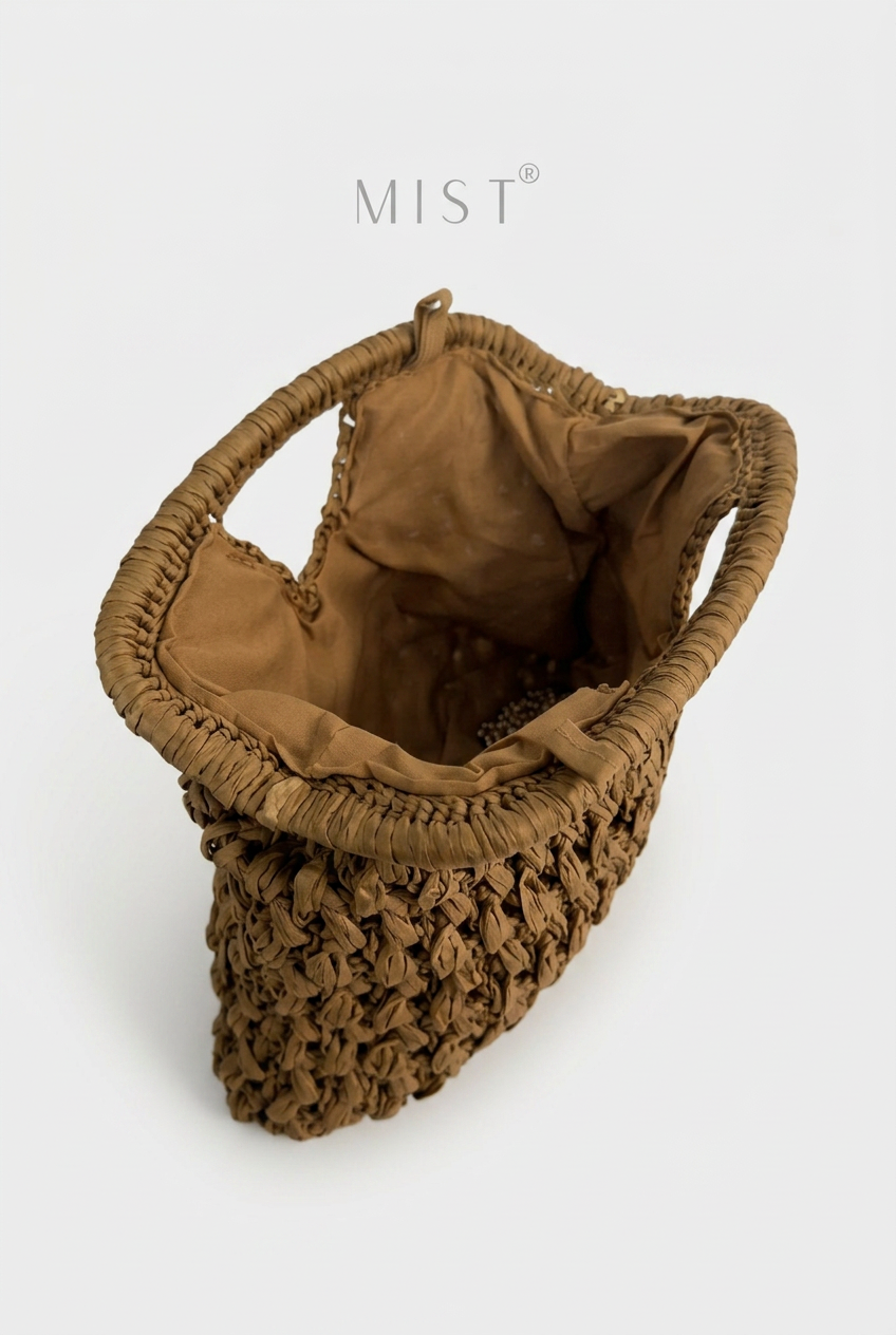 Shore Handmade Straw Clutch Nude