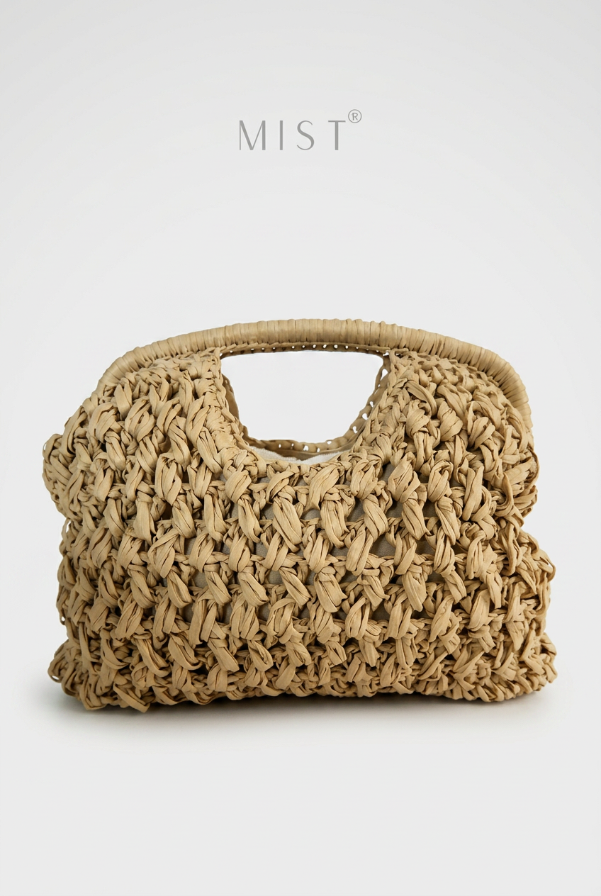 Shore Straw Handmade Clutch Beige