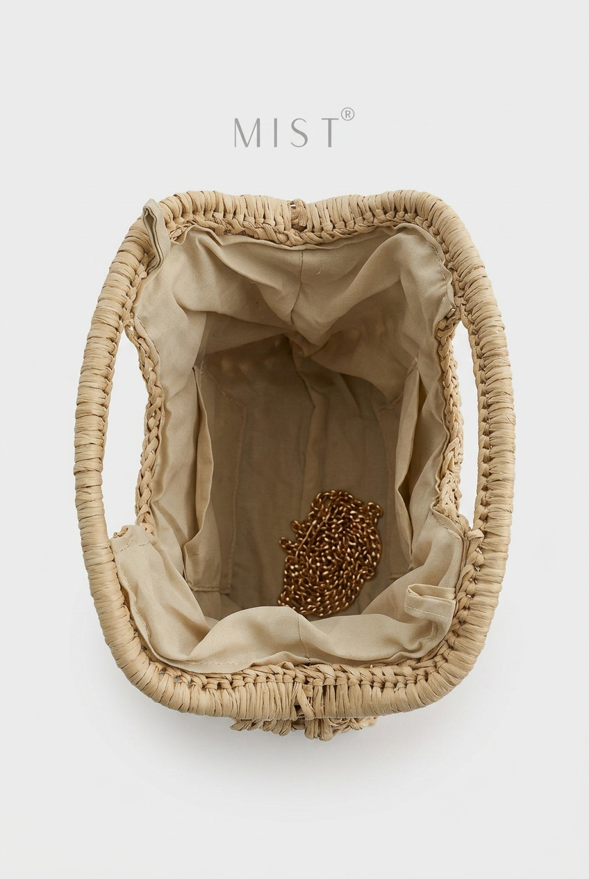 Shore Straw Handmade Clutch Beige