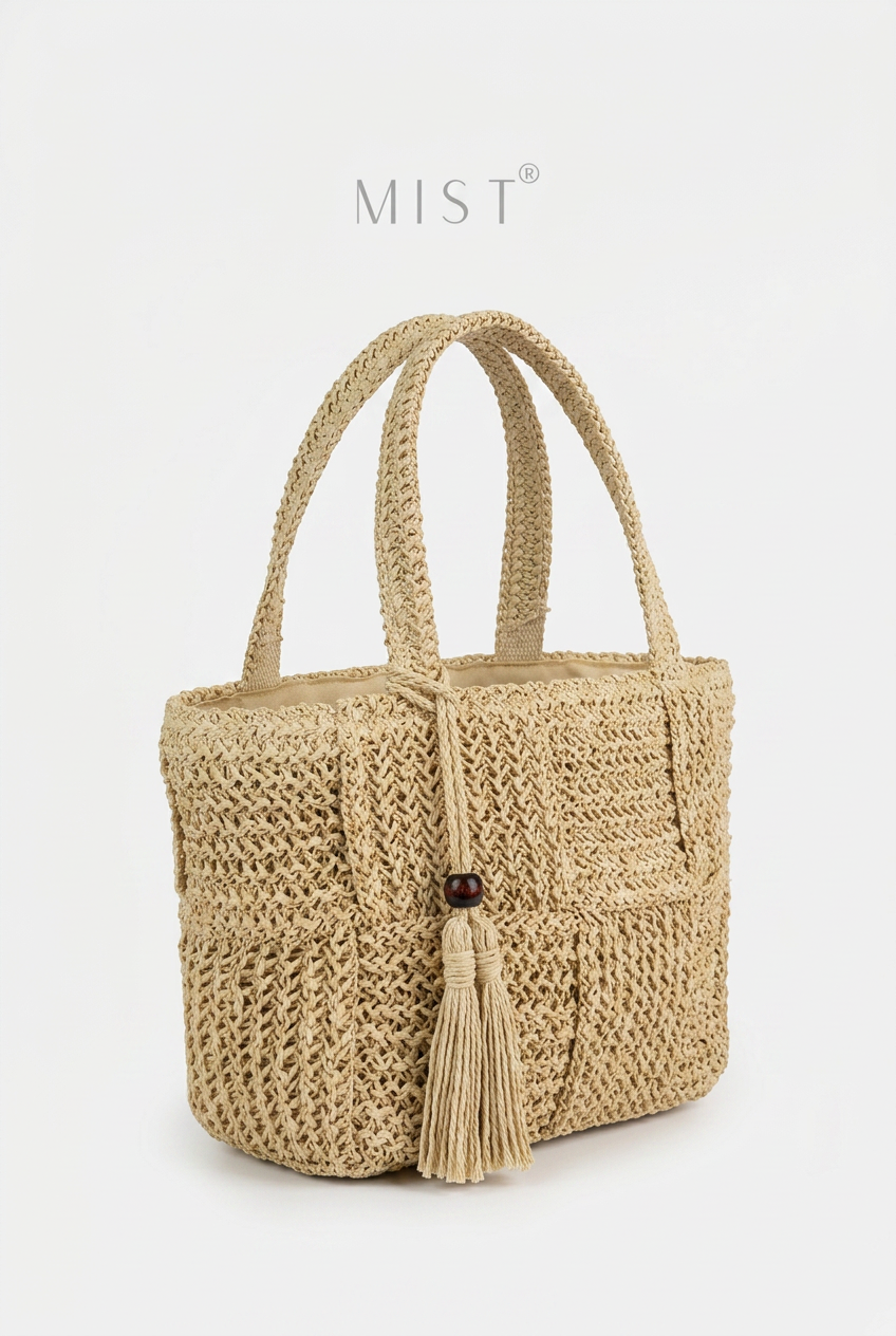Malibu Handmade Straw Cross - Beige