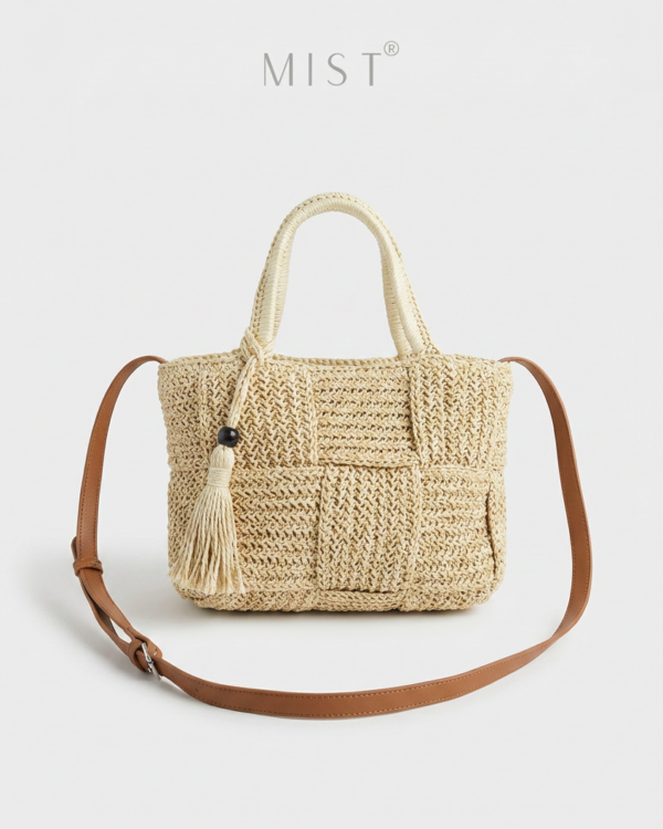 Malibu Handmade Straw Cross - Beige