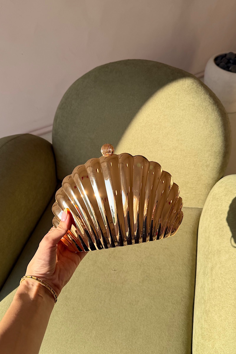 Gold Seashell Clutch