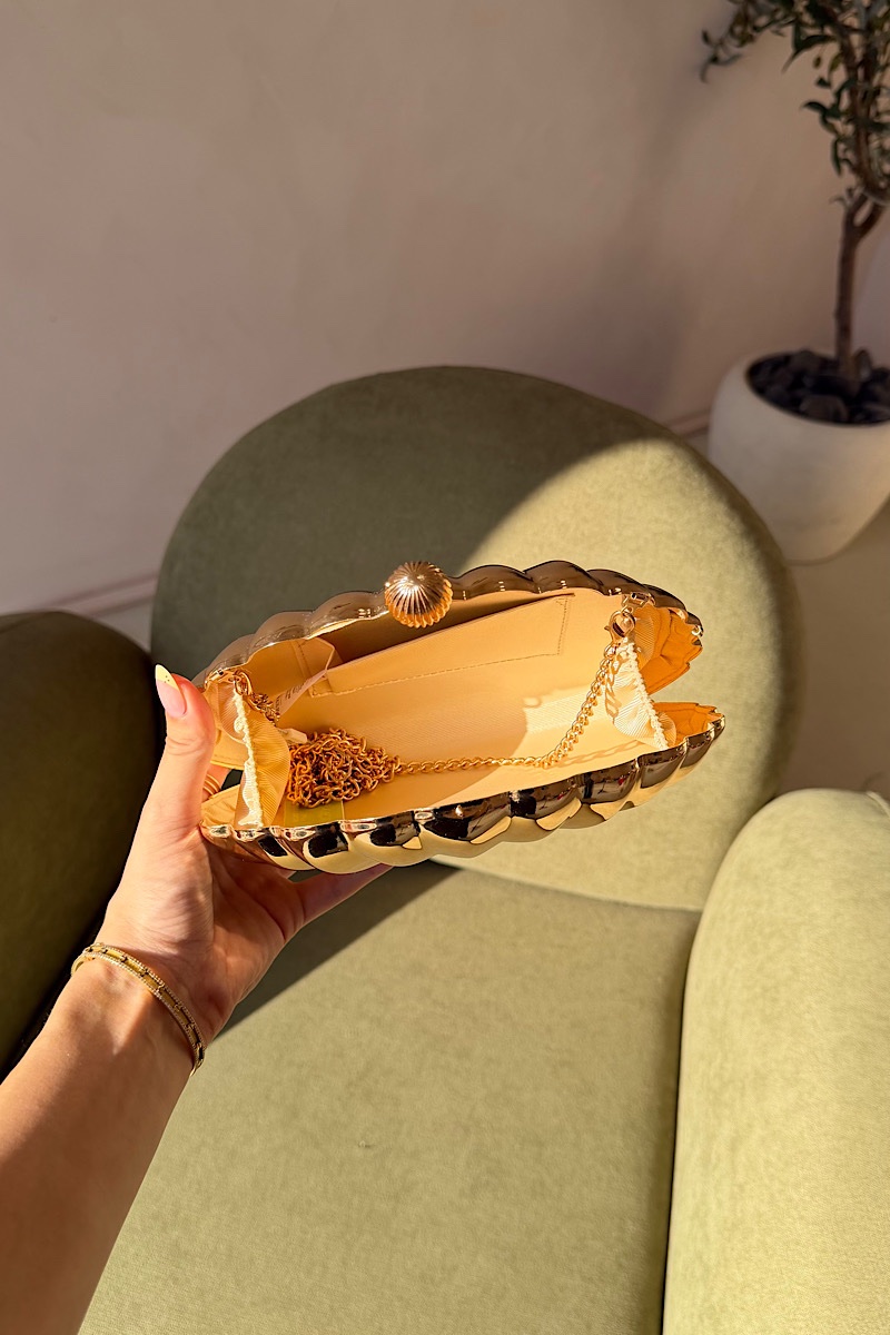 Gold Seashell Clutch