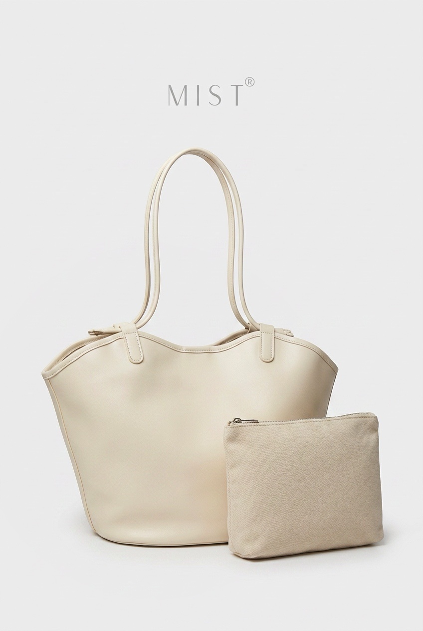 Lea Large + Pouch - Cream