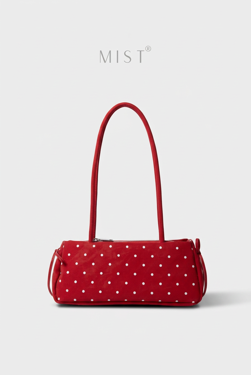 Bunny Polka Suede + Charm - Red
