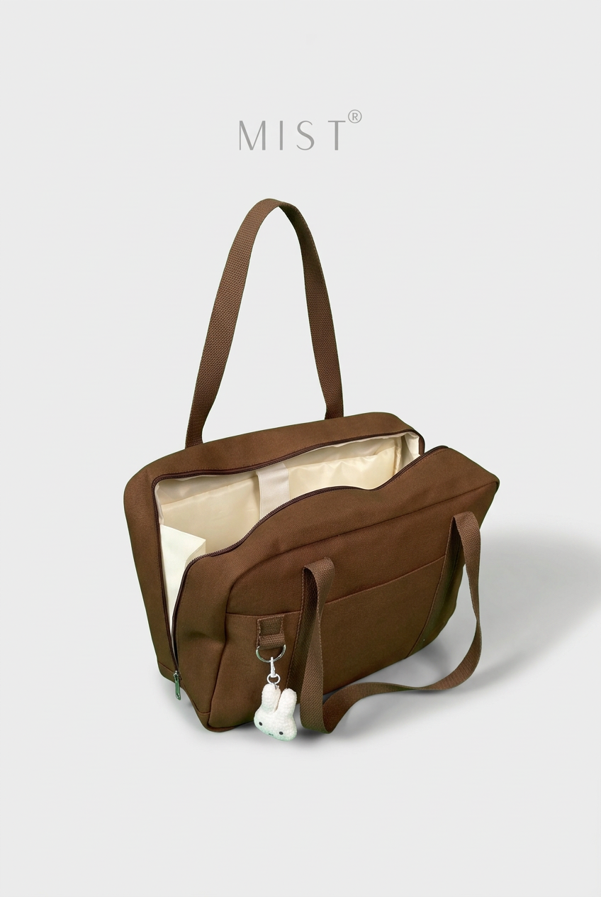 Kaia Large Organized Tote + Charm – Brown